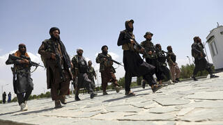 Taliban fighters patrol in Kabul, Afghanistan late last week 