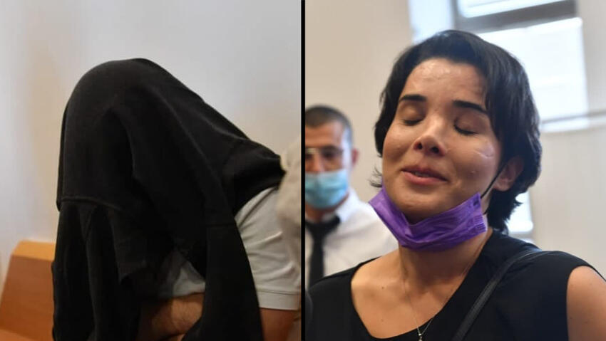 שירה איסקוב ואביעד משה, היום בדיון (צילום: חיים הורנשטיין) הכרעת הדין לאביעד משה במחוזי ב"ש