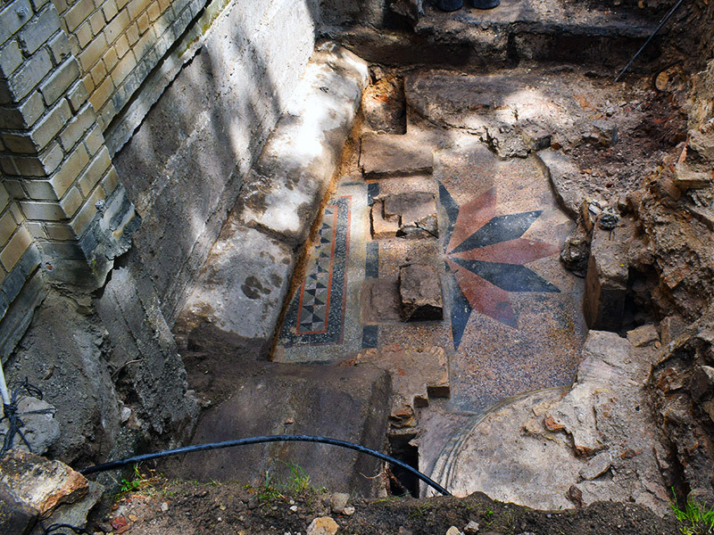 Hebrew inscription found in 2019 at the site of the Vilnius synagogue destroyed during the Holocaust 