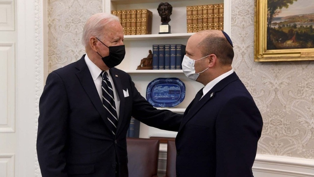 U.S. President Joe Biden and Prime Minister Naftali Bennett meeting in the White House (Photo: GPO) ראש הממשלה נפתלי בנט נפגש עם נשיא ארה"ב ג'ו ביידן