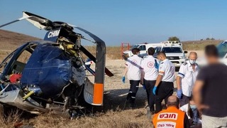  מסוק אזרחי שהתרסק סמוך ליישוב רגבים, שני פצועים בינוני