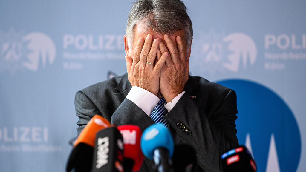 Herbert Reul, Interior Minister for the state of North Rhine-Westphalia, speaks to the media following the announcement by the state authorities that they have foiled a possible attack against the synagogue in the city of Hagen 