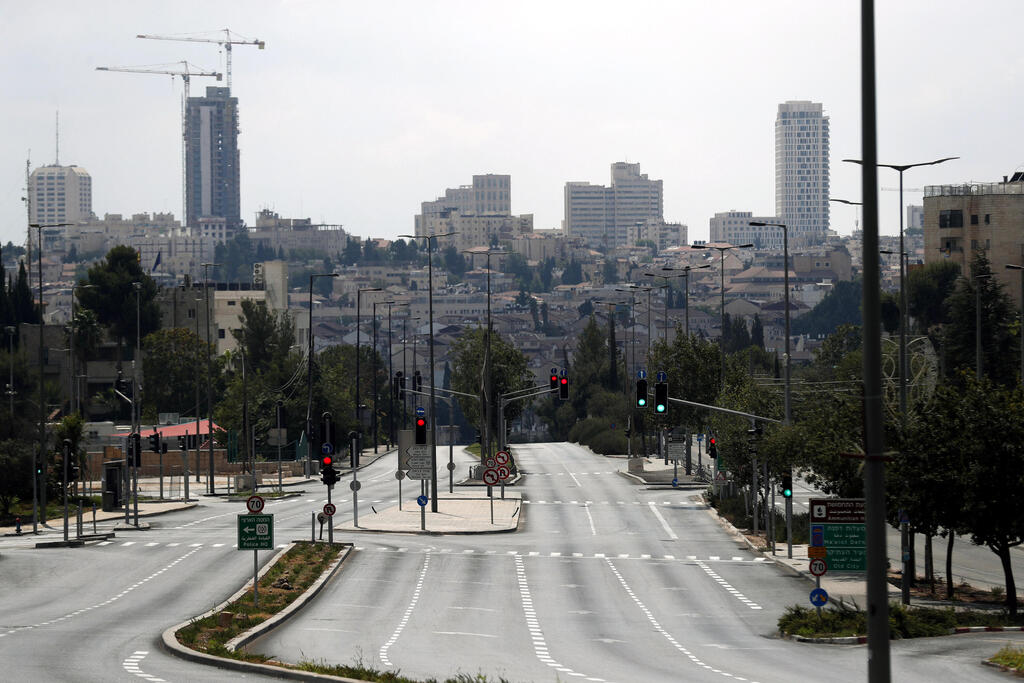 A view of empty blocked roads during the Jewish Holiday of Yom Kippur in Jerusalem, 16 September 2021