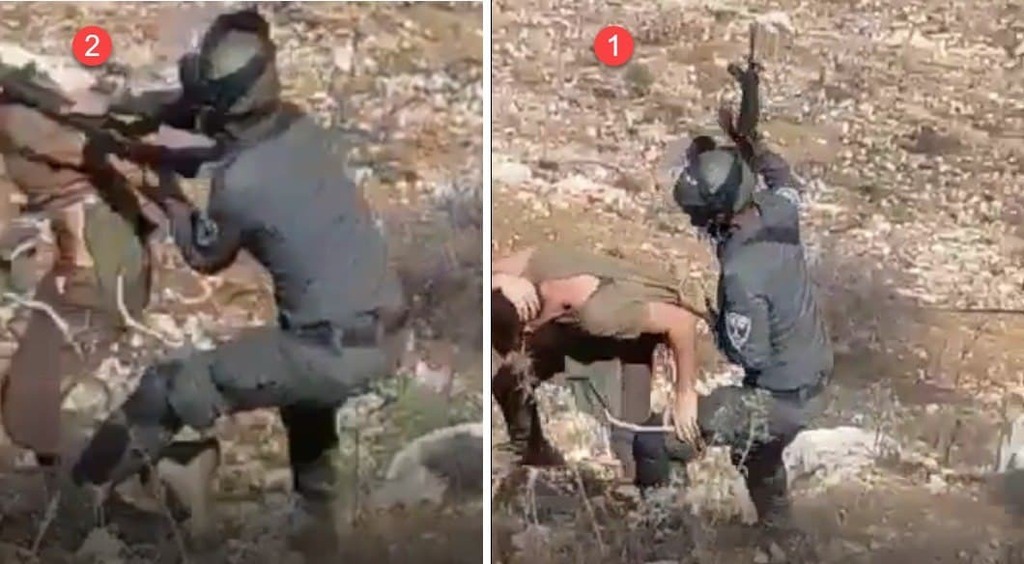 שוטר מג"ב מכה נער בעת פינוי התנחלות הסמוכה ליצהר