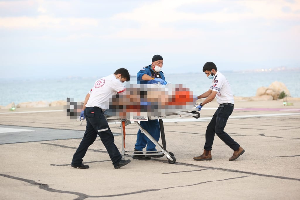 צילום: אלעד גרשגורן פצועים מגיעים לבית החולים רמב"ם בחיפה