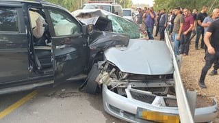 זירת תאונת הדרכים בכביש 66