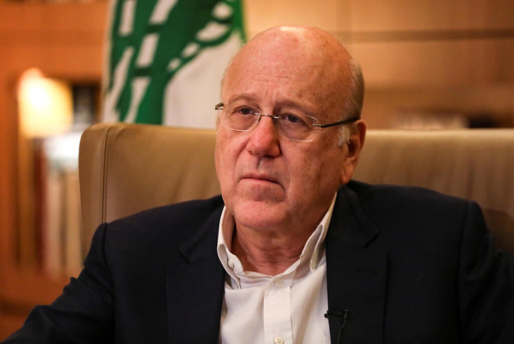 דן עם שר החוץ על שיגור כלי הטיס "לאזור המרחב הימי השנוי במחלוקת". ראש ממשלת לבנון מיקאתי (צילום: רויטרס) ראש ממשלת לבנון נג'יב מיקאתי