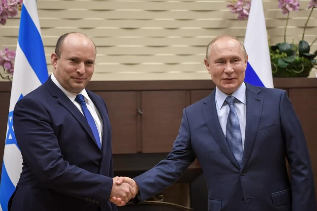 Prime Minister Naftali Bennet and Russian President Vladimir Putin (Photo: GPO/Kobi Gideon) ראש הממשלה, נפתלי בנט, ונשיא רוסיה, ולדימיר פוטין, נועדים לראשונה בעיר סוצ׳י, רוסיה