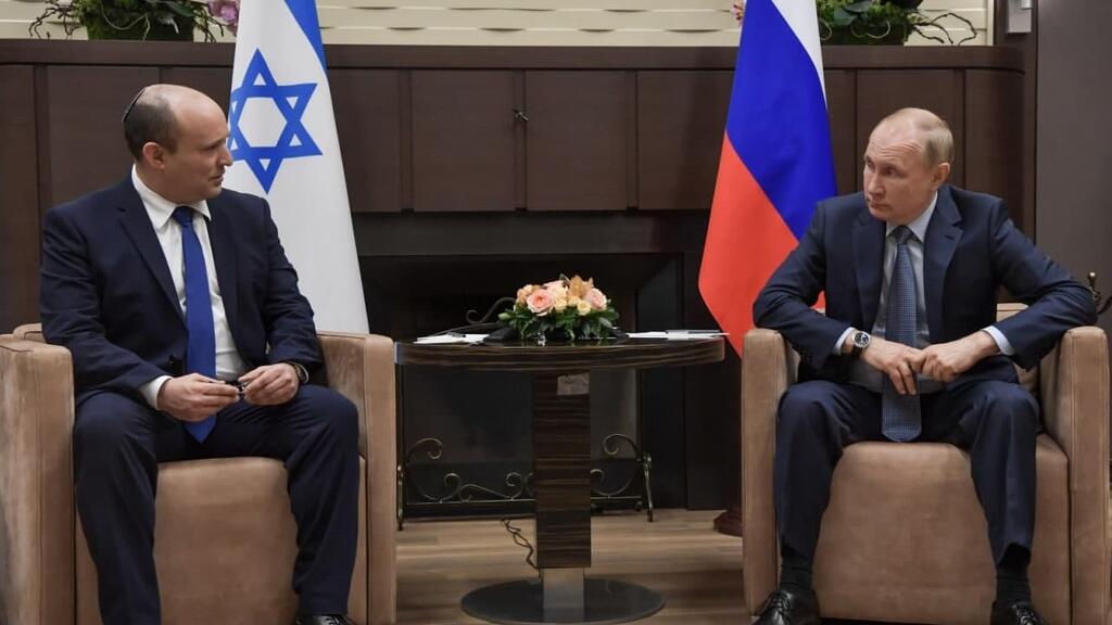 Prime Minster Naftali Bennett meets with Russian President Vladimir Putin (Photo: GPO) ראש הממשלה, נפתלי בנט, ונשיא רוסיה, ולדימיר פוטין, נועדים לראשונה בעיר סוצ׳י, רוסיה