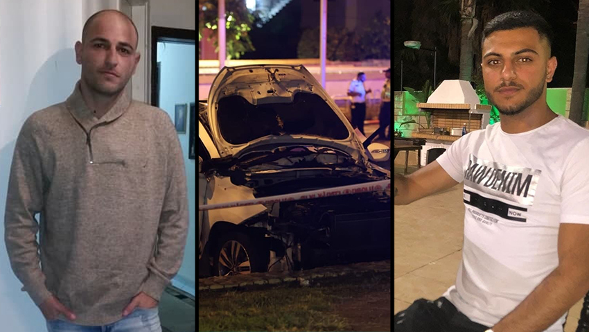 "כותבים עליהם שקרים, אבי אמר שהוא לא רוצה חיים של פשע". אליאור שרעבי ואבי מור (צילום: גיל נחושתן) פיצוץ ברכב בנהריה, שני פצועים קשה