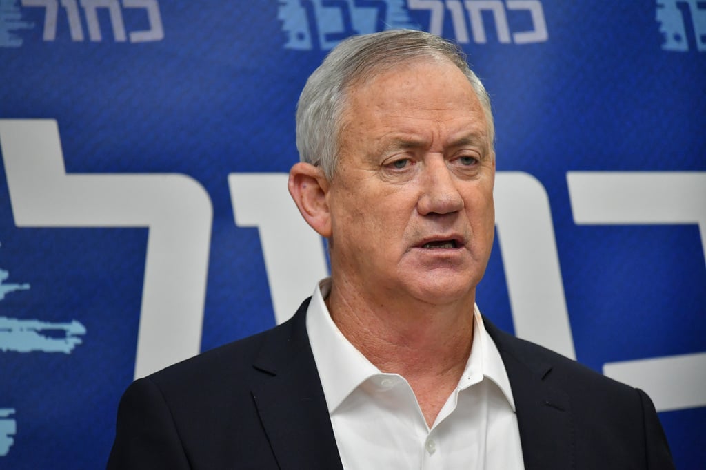 Defense Minister Benny Gantz (Photo: Yoav Dudkevich) ישיבת סיעה כחול לבן