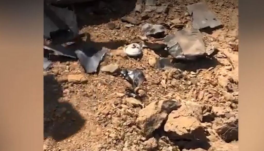 A crashed Hamas UAV during the May conflict