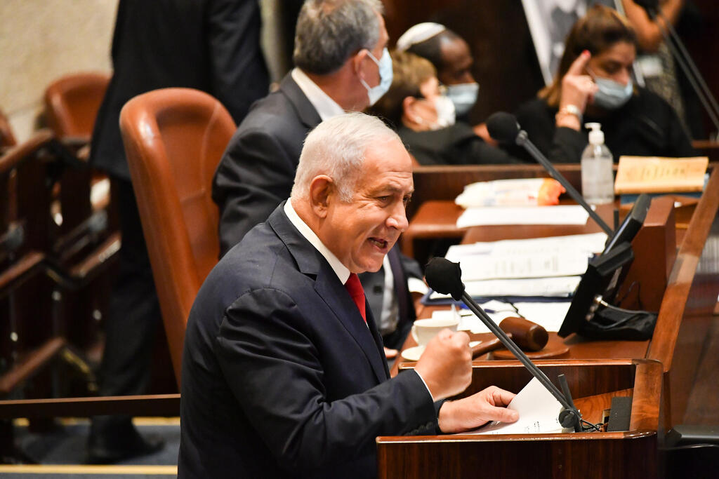 בנימין נתניהו במליאת הכנסת (צילום: יואב דודקביץ) בנימין נתניהו במליאת הכנסת