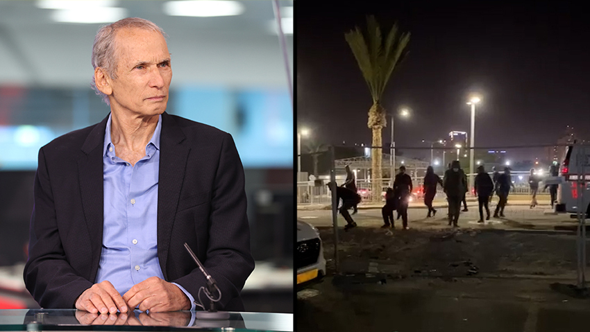 ירי סמוך לבית החולים סורוקה (צילום: הדר יואביאן) ירי סמוך לבית החולים סורוקה