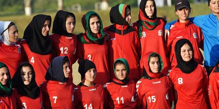 The Afghan female soccer team (Photo: AP) The Afghan female soccer team