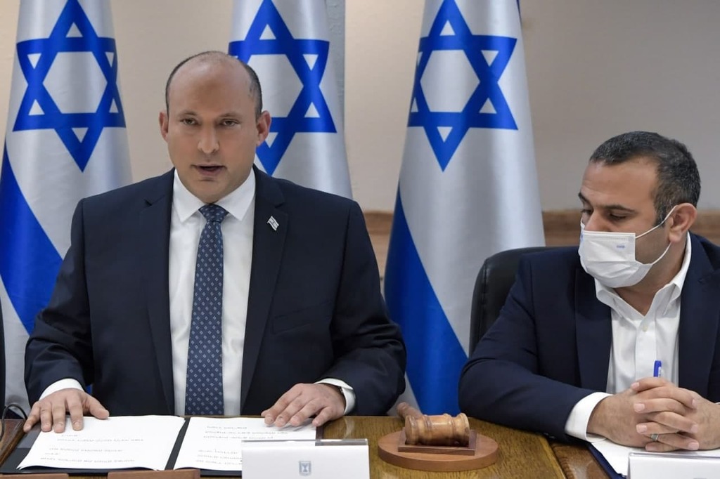 נפתלי בנט בקבינט הקורונה, הערב (צילום: קובי גדעון, לע"מ) נפתלי בנט בפתח קבינט הקורונה