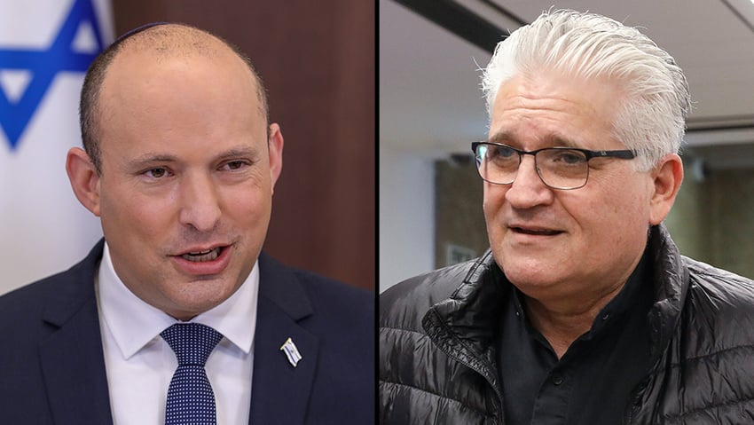 Prime Minister Naftali Bennett and cabinet minister Eli Avidar (Photo: Mark Israel Salem) אלי אבידר, נפתלי בנט בישיבת הממשלה
