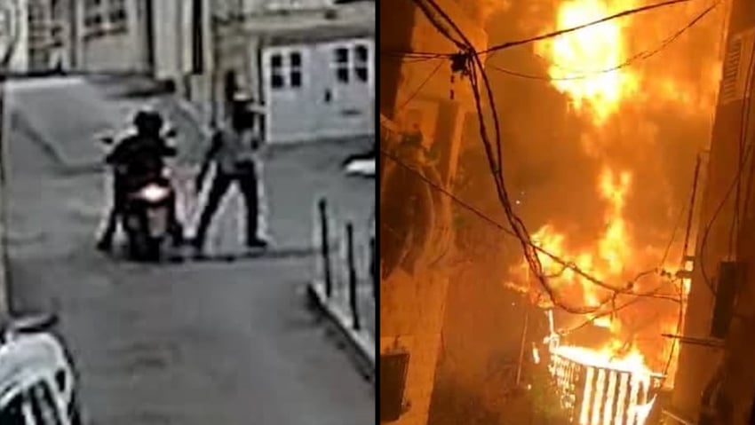 הבתים שהוצתו בנצרת ושני היורים שתועדו הבתים שהוצתו בנצרת ושני היורים שתועדו