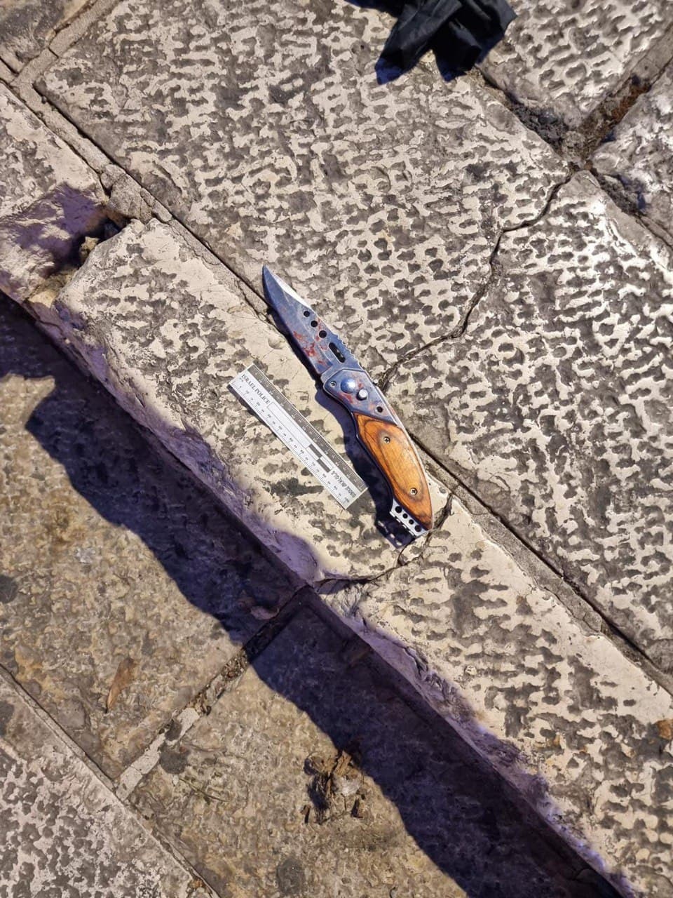 הסכין ששימשה את המחבל בפיגוע (צילום: דוברות המשטרה) הסכין ששימשה את המחבל בפיגוע