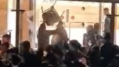 קטטה המונית בבנייני האומה במהלך הדלקת נר חנוכה