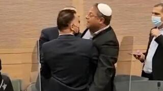 איתמר בן גביר בעת העימות עם וואליד טאהא בוועדת הפנים