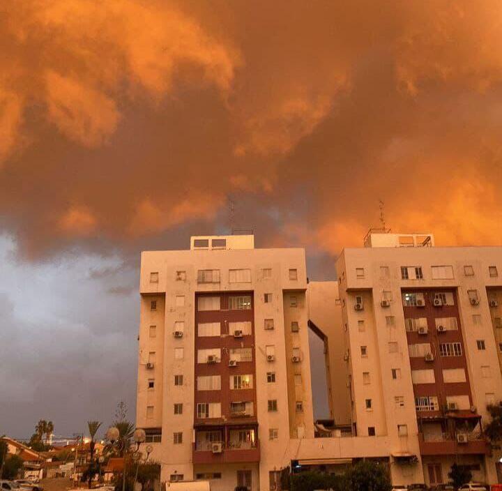 עננות בנתניה לקראת סופת כרמל