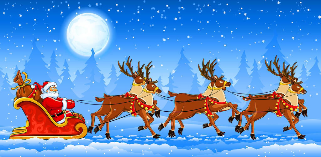 איור של סנטה קלאוס ואיילים (צילום: shutterstock) איור של סנטה קלאוס ואיילים