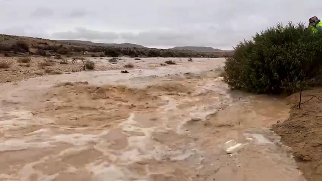 שיטפון הבוקר בנחל צין (צילום: עמיר בן דוד) שיטפון הבוקר בנחל צין