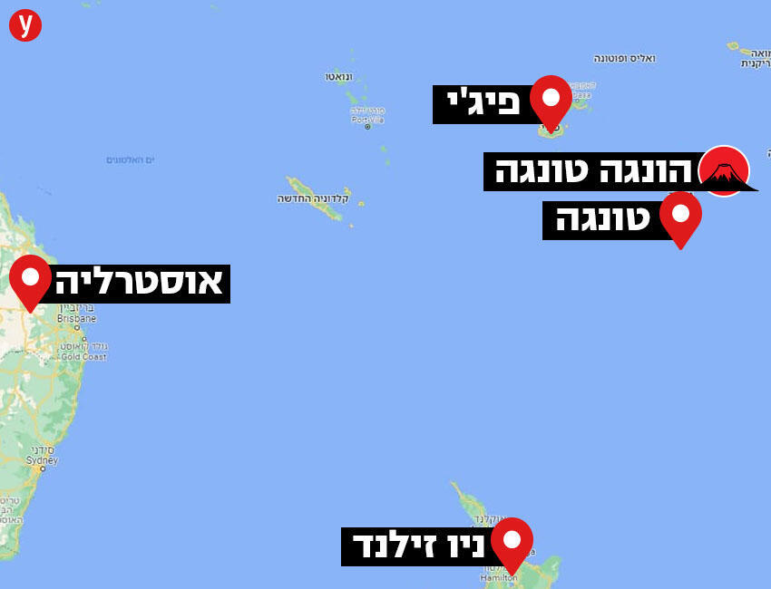 מפת מיקום הצונאמי