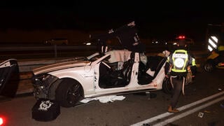 זירת התאונה בכביש 4