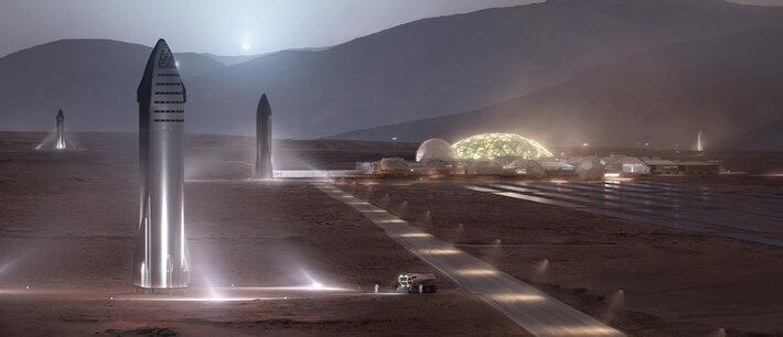 הדמיה של ספינות חלל במאדים
