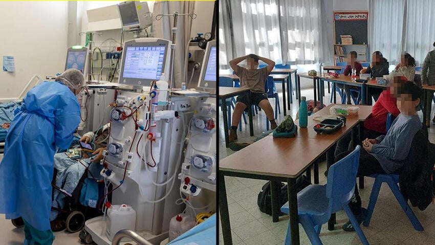 Quarantine for schoolchildren is set to be canceled on Thursday as the number of severe patients in Israel reaches its peak (Photo: Hadassah Medical Center) כיתה ריקה בבית ספר ברחבי הארץ