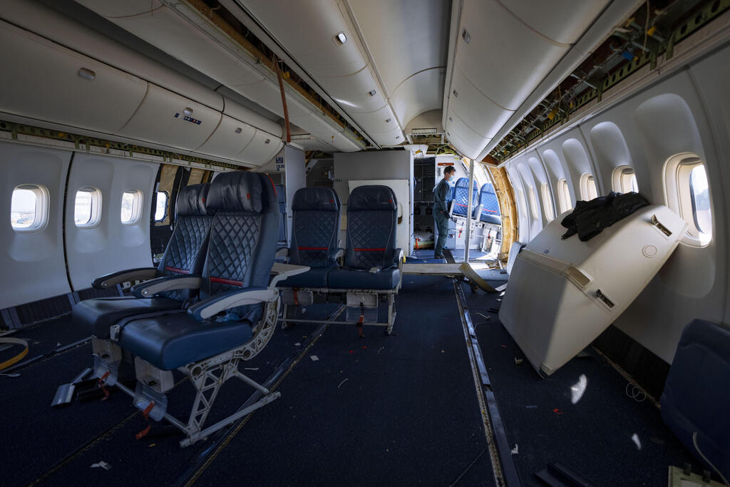 Passenger seats taken out of the plane 