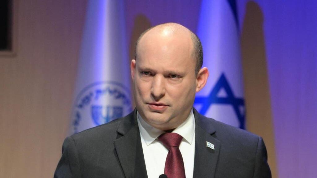 Prime Minister Naftali Bennet at the Mossad headquarters (Photo: Amos Ben Gershom, GPO) נפתלי בנט בכנס של המוסד