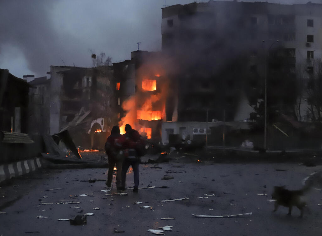 Homes destroyed in Russian shelling, in Borodyanka, outside Kyiv, Ukraine, March 2, 2022 