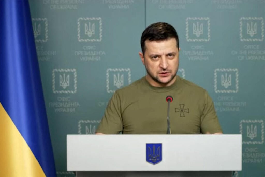 "במקום מחילה, יהיה משפט". זלנסקי (צילום: AFP) נשיא אוקראינה וולודימרי זלנסקי
