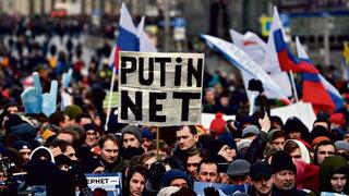 הפגנה למען אינטרנט חופשי שנערכה במוסקבה עוד לפני הפלישה לאוקראינה