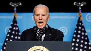 U.S. President Joe Biden delivers remarks to the Democratic National Committee (DNC) Winter Meeting in Washington