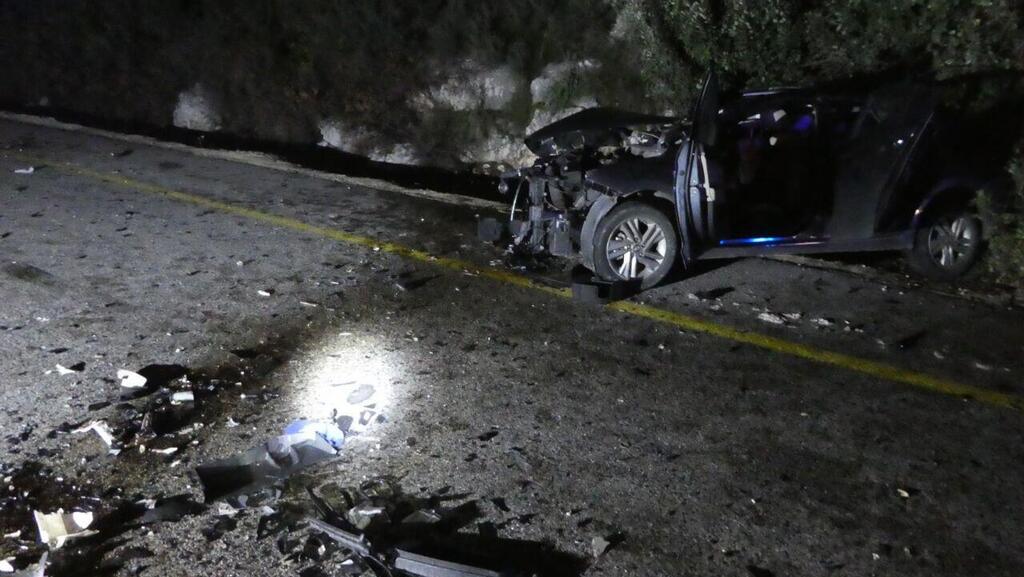 זירת התאונה, פברואר האחרון (צילום: דוברות המשטרה ) זירת התאונה בה נהרגה עמית איטח ז"ל