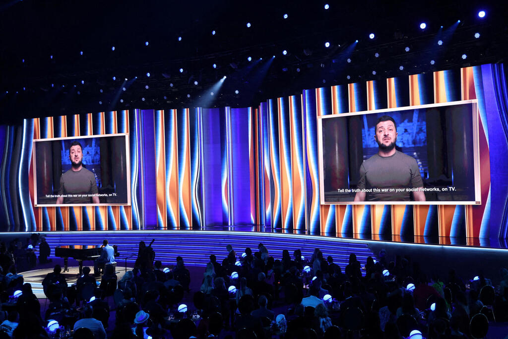 Ukraine President Volodymyr Zelensky addresses the Grammy Awards ceremony (Photo: Reuters) Ukraine President Volodymyr Zelensky addresses the Grammy Awards ceremony