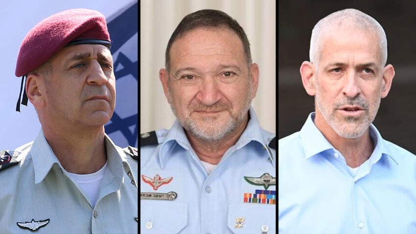 ראש השב"כ רונן בר, מפכ"ל המשטרה יעקב שבתאי והרמטכ"ל אביב כוכבי