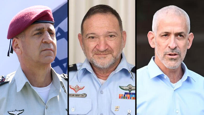 ראש השב"כ רונן בר, מפכ"ל המשטרה יעקב שבתאי והרמטכ"ל אביב כוכבי