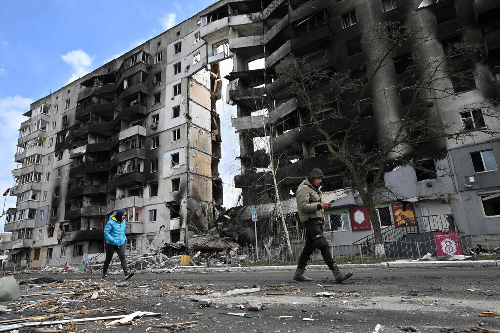 Ukraine (Photo: AFP) בניינים הרוסים בבורודיאנקה