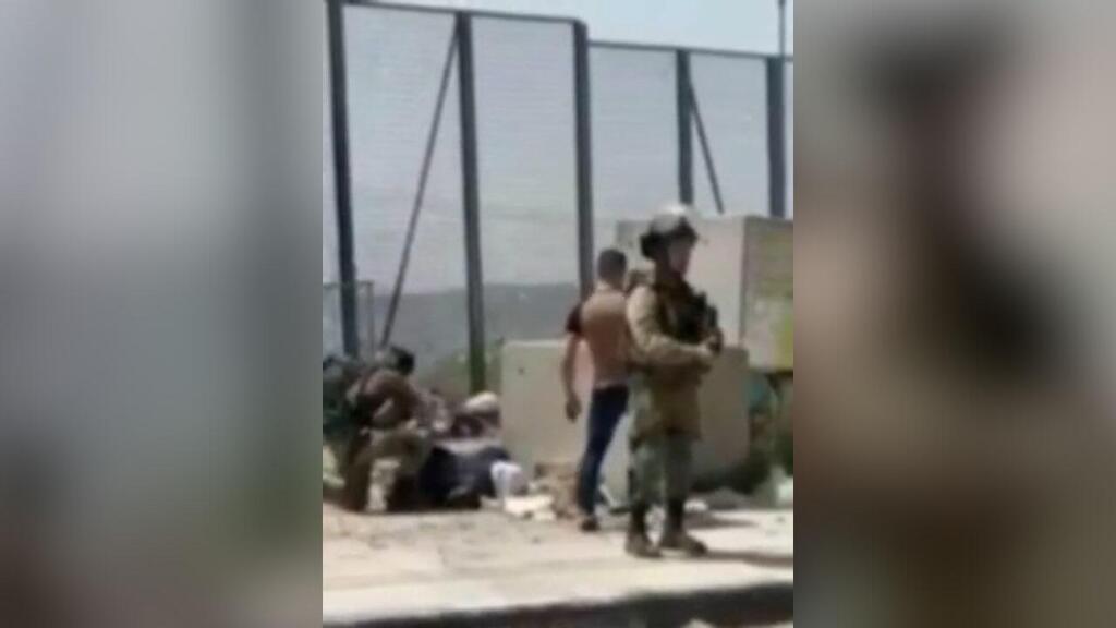 The scene of the incident in which the Palestinian woman was shot רגעים לאחר נטרול החשודה