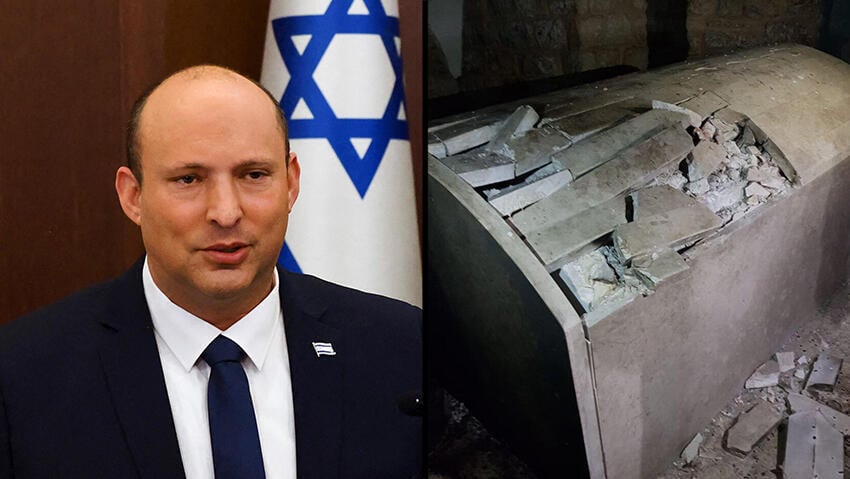 Prime Minister Naftali Bennett, Joseph’s Tomb (Photo: Reuters) Prime Minister Naftali Bennett, Joseph’s Tomb