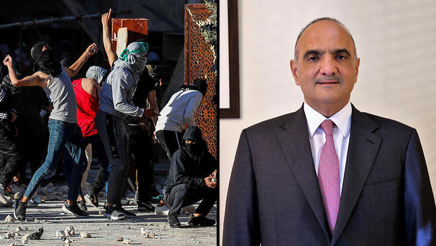 The Jordanian Prime Minister Bisher al-Khasawneh praised the acts of violence on Temple Mount (Photo: AFP, Jordanian Prime Minister's office) התפרעויות בהר הבית