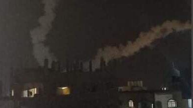 השובל של הרקטות שנורו השובל של אחת הרקטות שנורו