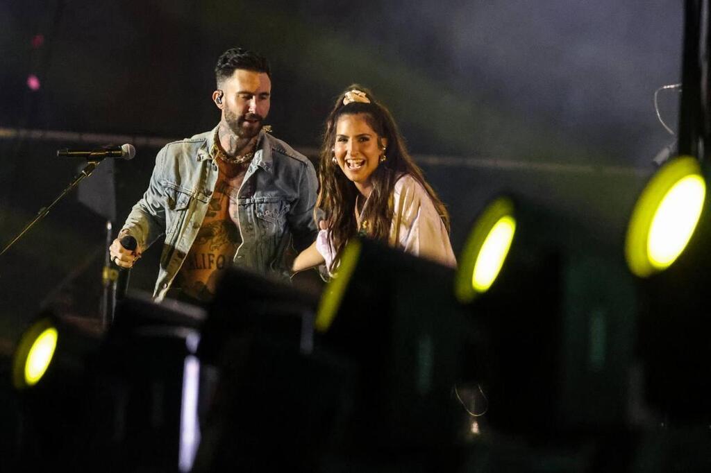 Coral Bismuth and Adam Levine (Photo: Guy Prives) קורל ביסמוט ואדם לוין