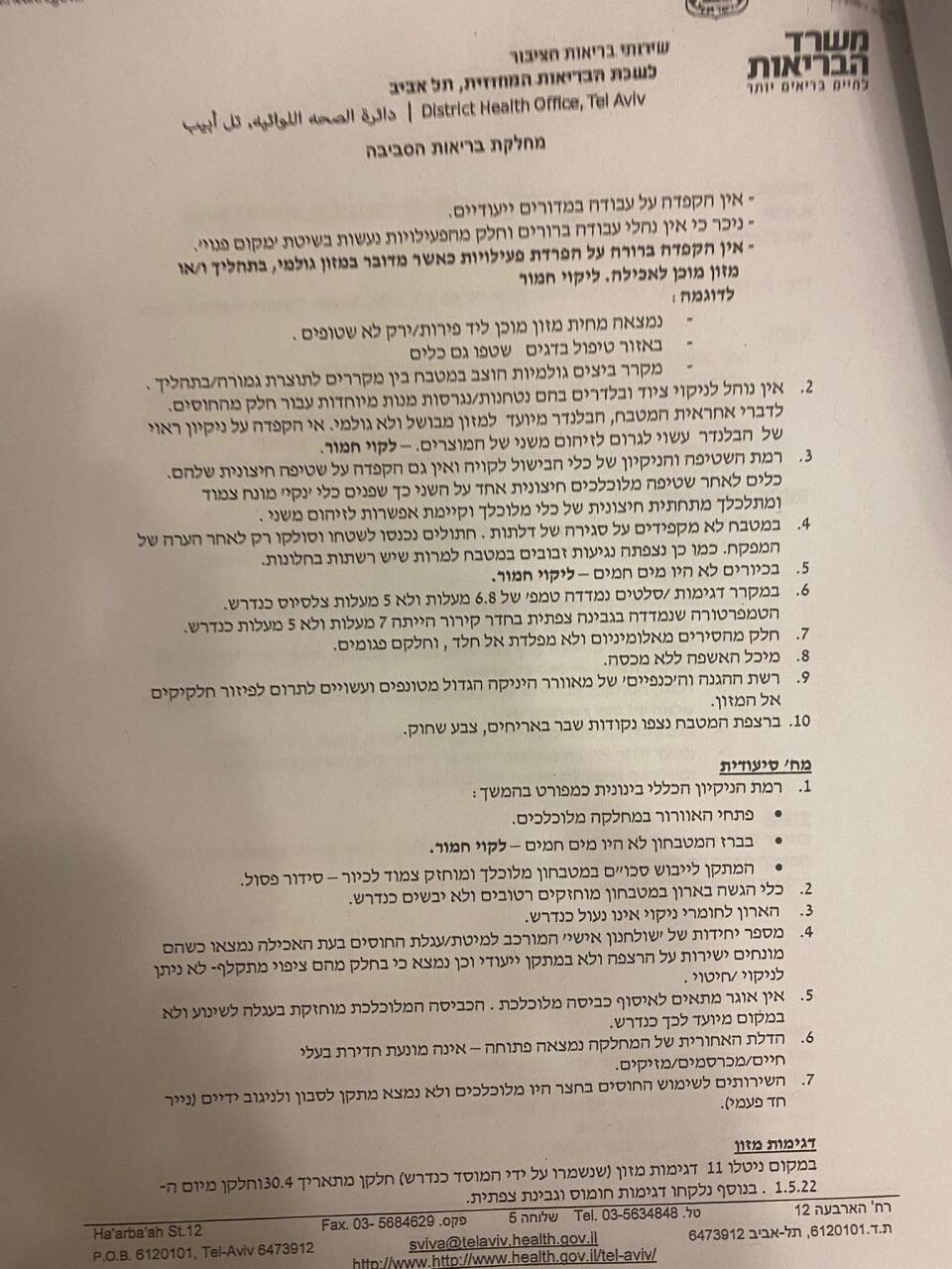 דו"ח משרד הבריאות על בית דפנה דו"ח משרד הבריאות על בית דפנה