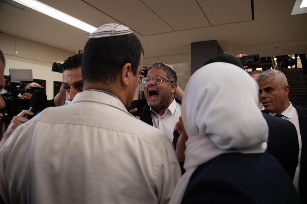 המהומה בכנסת (צילום: יואב דודקביץ') בשיא הצהרתו של מנסור עבאס - עימות בינו לבין איתמר בן גביר